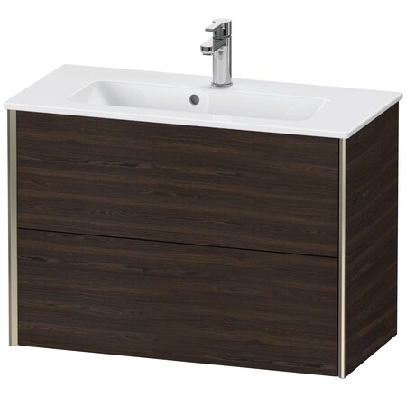 Xviu Wall-Mounted Vanity Unit Brushed Walnut